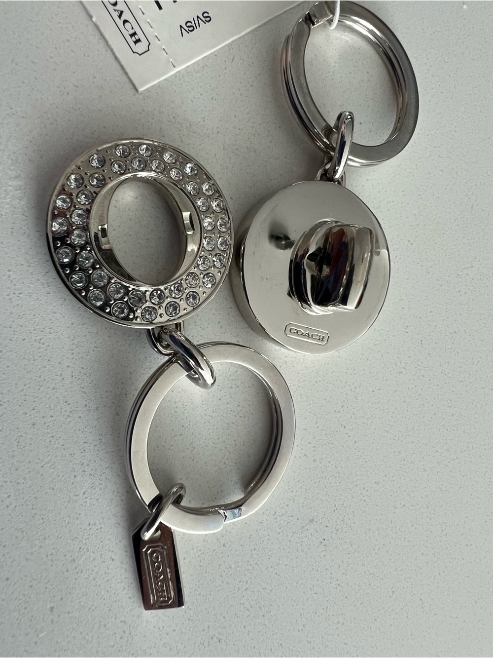 Coach Silver Keychain. Pave Valet KF. NWT - Picture 5 of 5